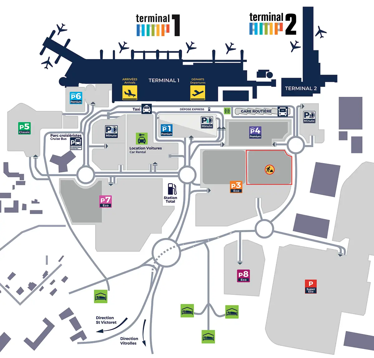 Plan des parkings plan parkings aéroport marseille